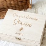 Pudełko Wspomnień Pamiątka Chrztu Świętego ze złotym zapięciem puste