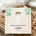 Pamiątka Pierwszej Komunii Świętej Prezent pudełko z imieniem personalizowane